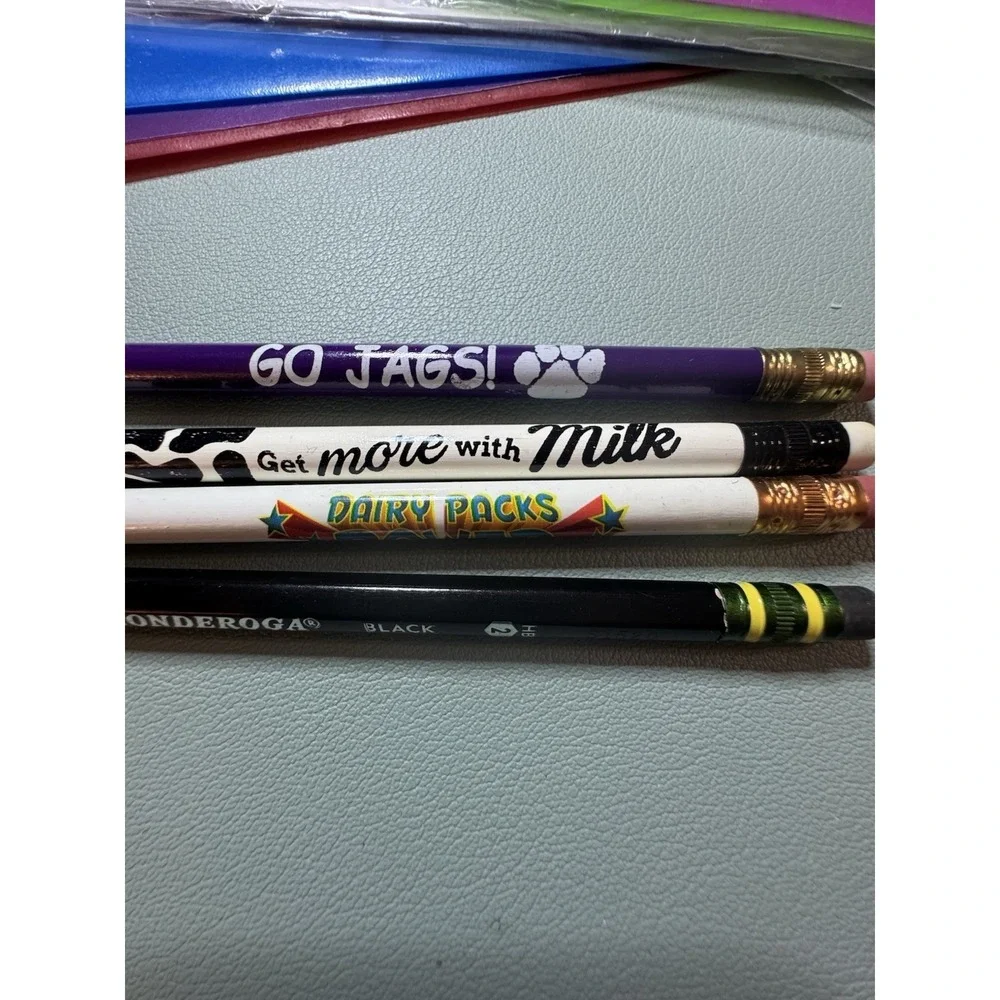 School Supplies SUPER LOT - 18 PIECES - Pencils - Folders - Dividers - Erasers